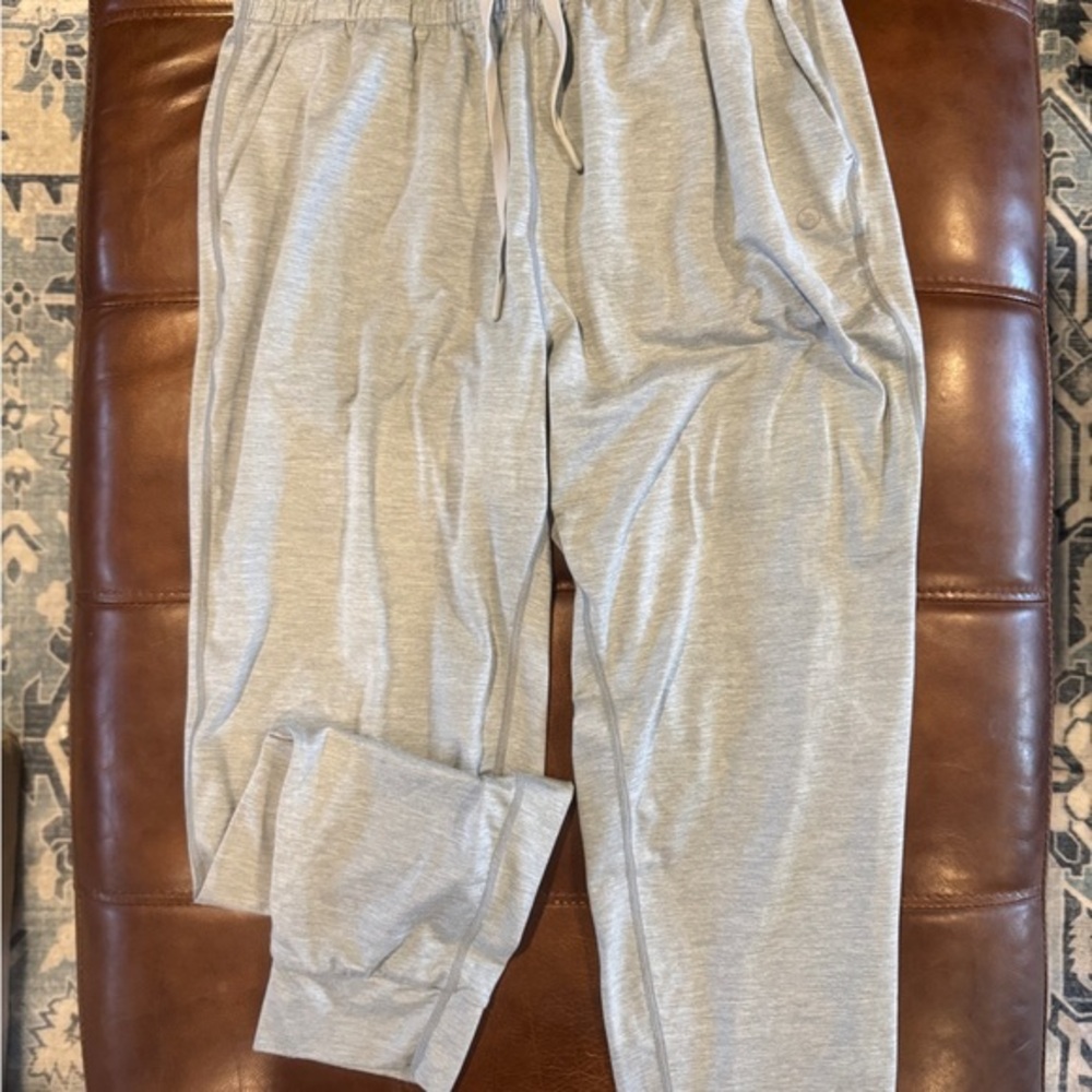 Gray Drawstring Jogger Pants Elastic Waist Size M